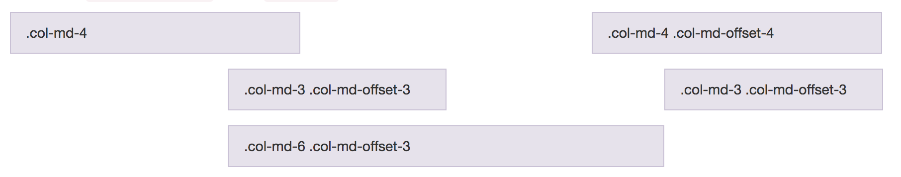 bootstrap offsetting columns